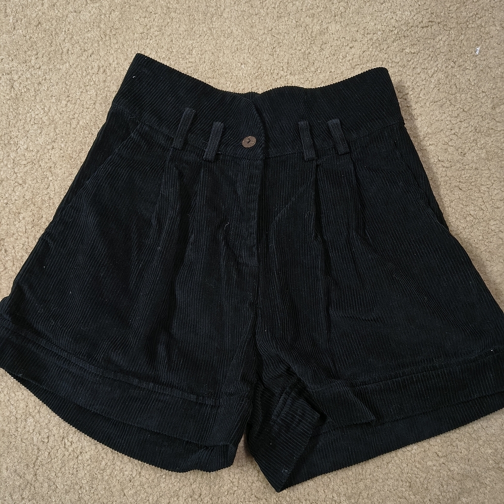 Stillwater The Brand Black Corduroy Knotch Waist Women's Shorts Medium NWOT